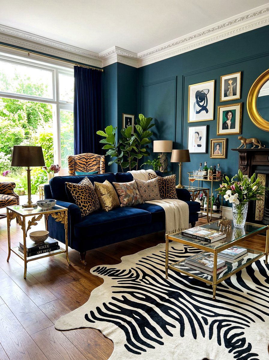Animal Print Accents - 30 anti minimal living room ideas
