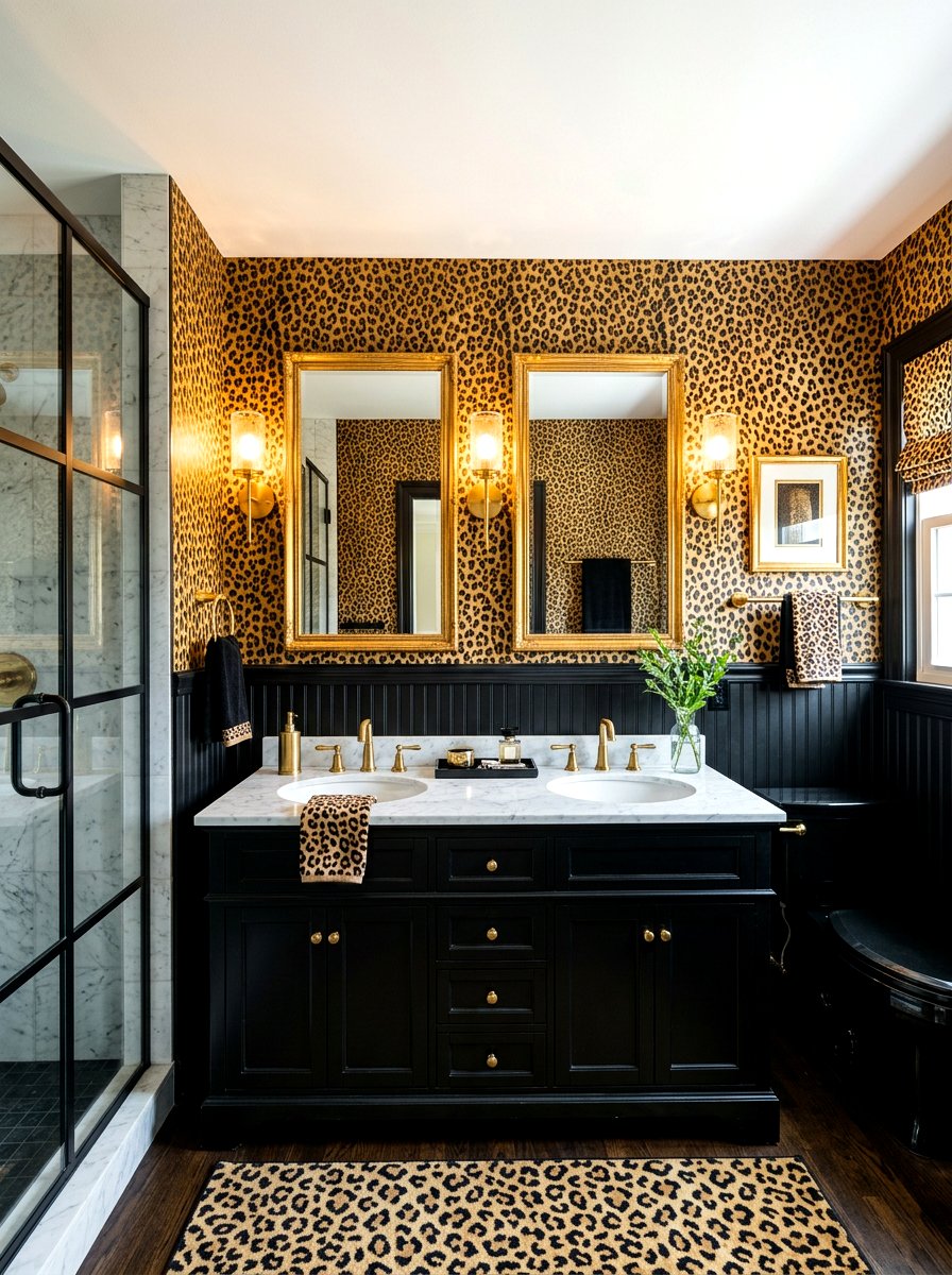 Animal Print Bathroom - 30 maximalist bathroom ideas