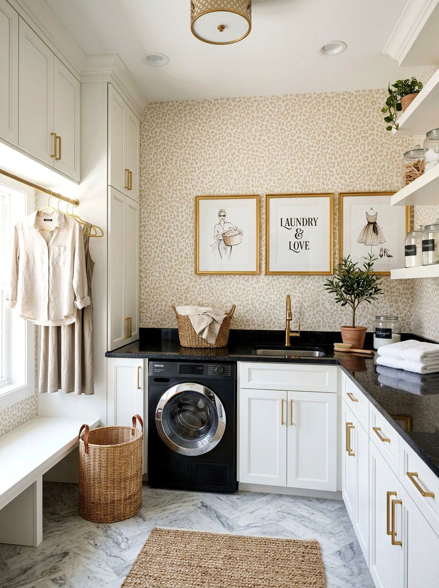Animal Print Laundry Room Wallpaper - 30 laundry room wallpaper ideas