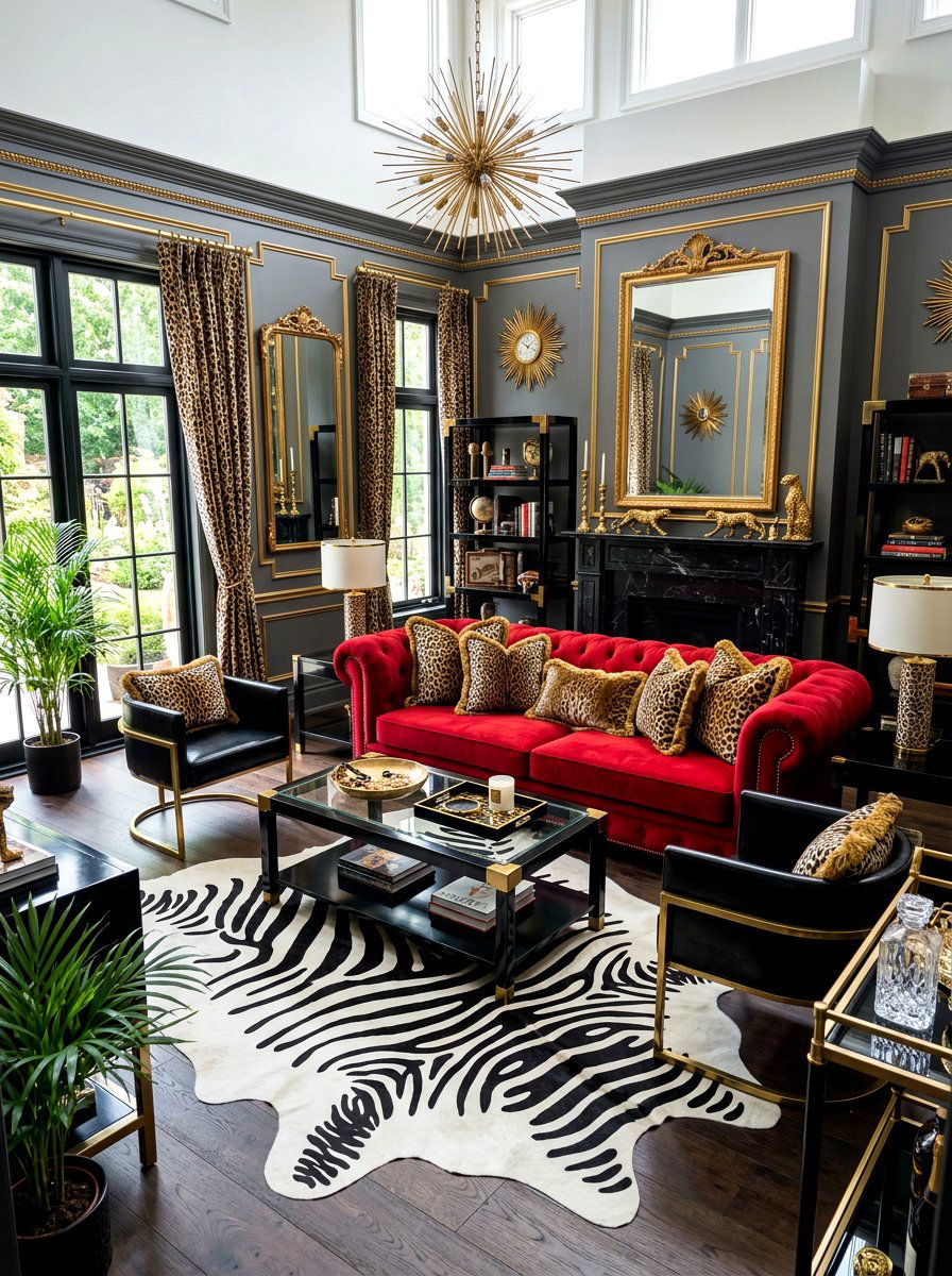 Animal Print Living Room - 30 maximalist living room ideas