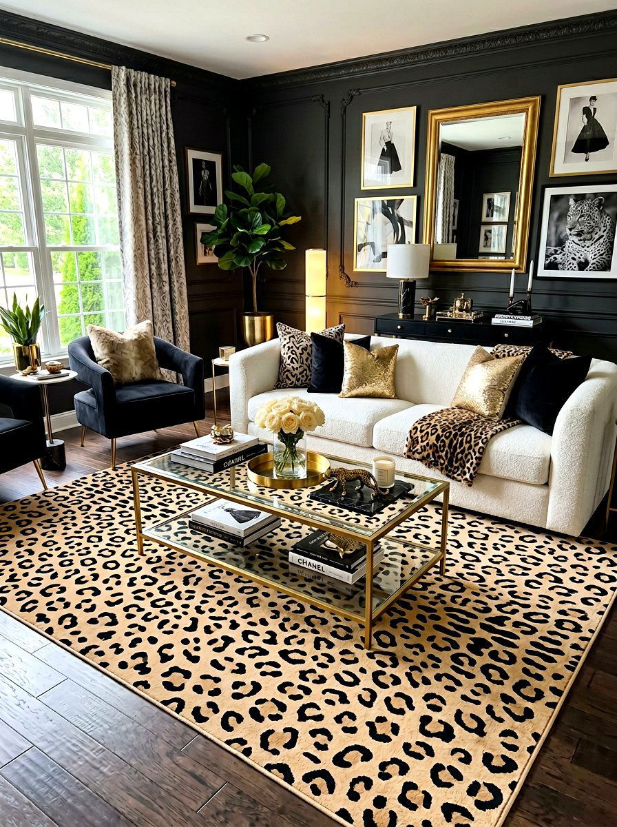 Animal Print Rug Living Room - 30 living room rug ideas