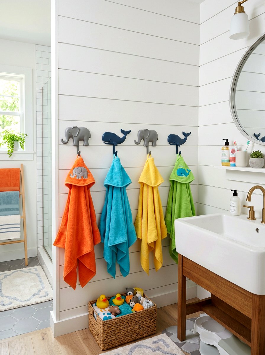 Animal Shape Hook - 30 kids bathroom decor ideas