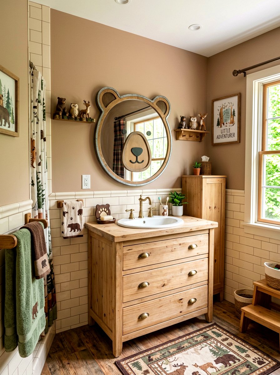 Animal Shape Mirror - 30 kids bathroom decor ideas