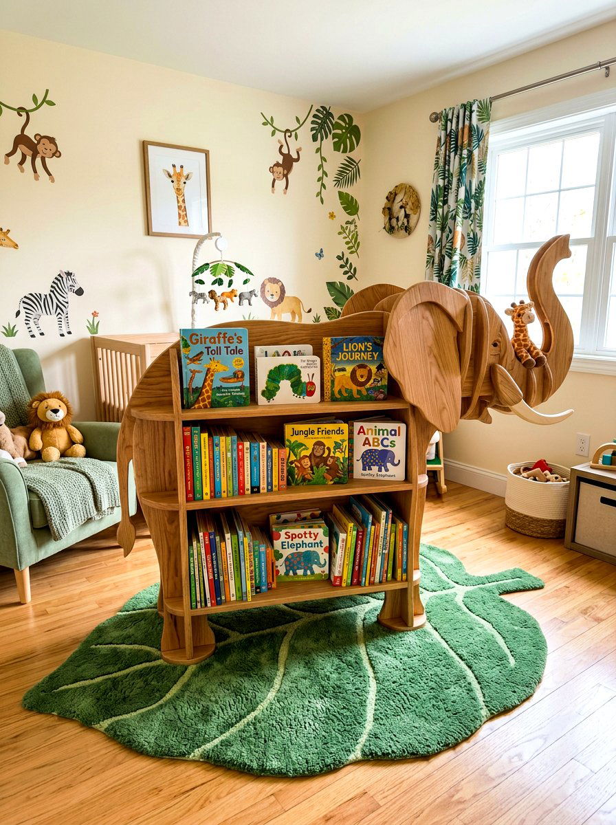 Animal Shaped Bookshelf - 30 nursery book display ideas