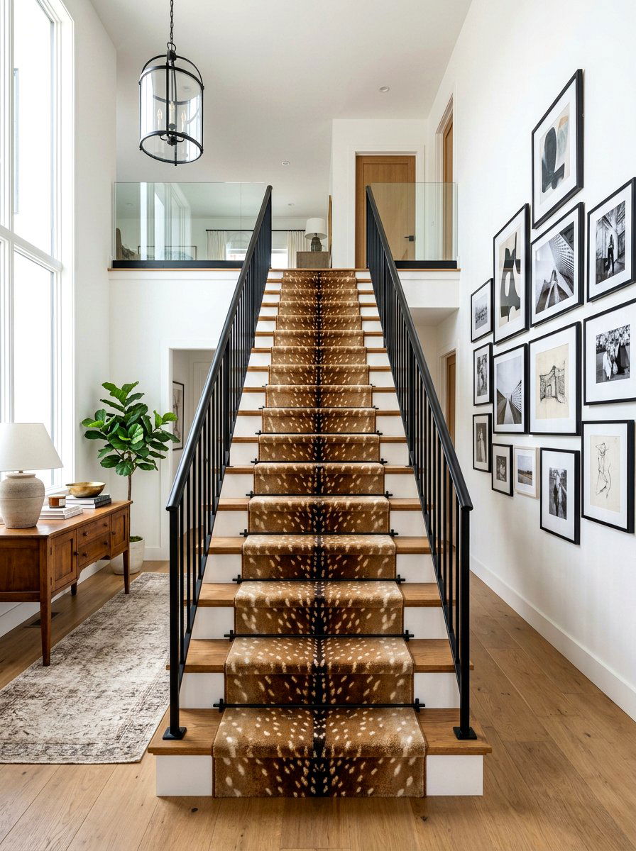 Animal Stair Runner - 30 vintage stair carpet ideas
