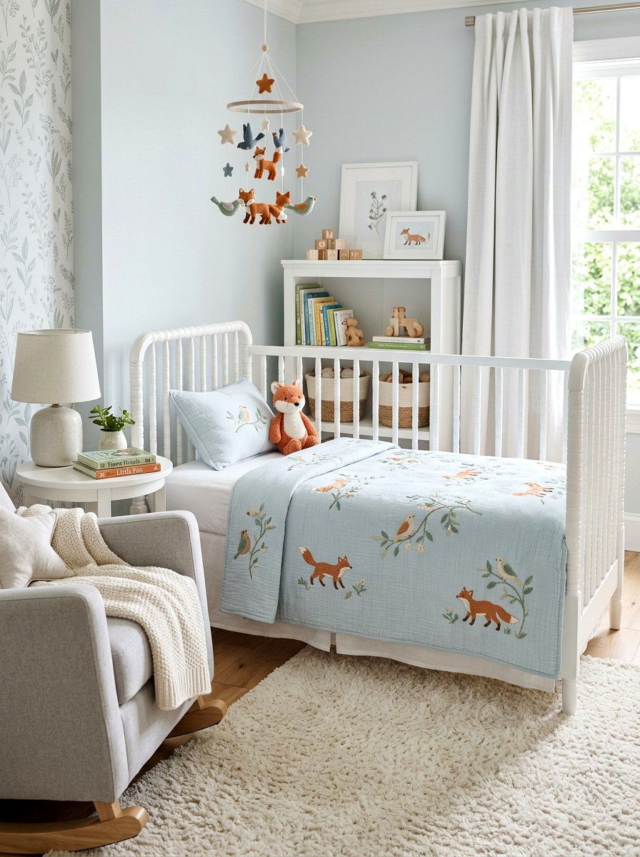 Animal nursery bedding - 30 embroidered bedding ideas