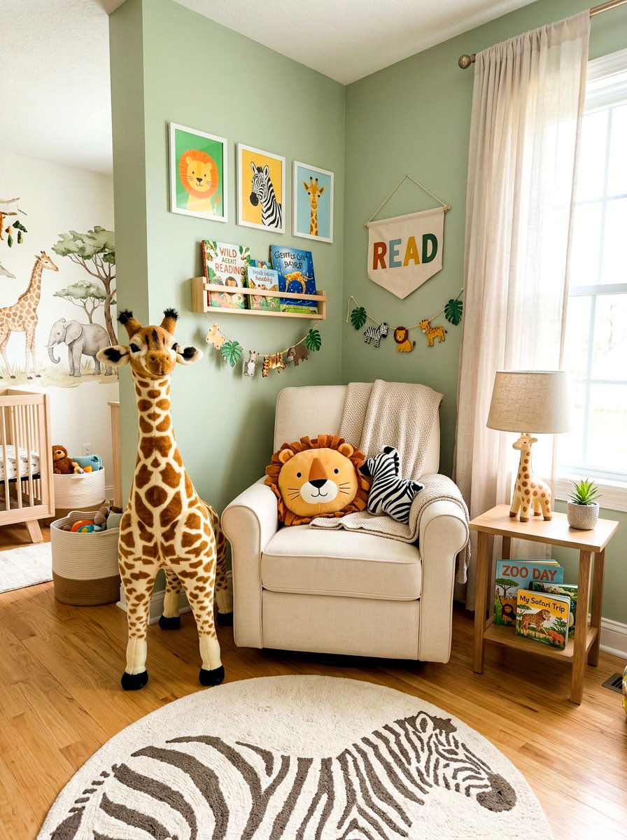 Animal theme nursery reading nook - 30 nursery reading corner ideas