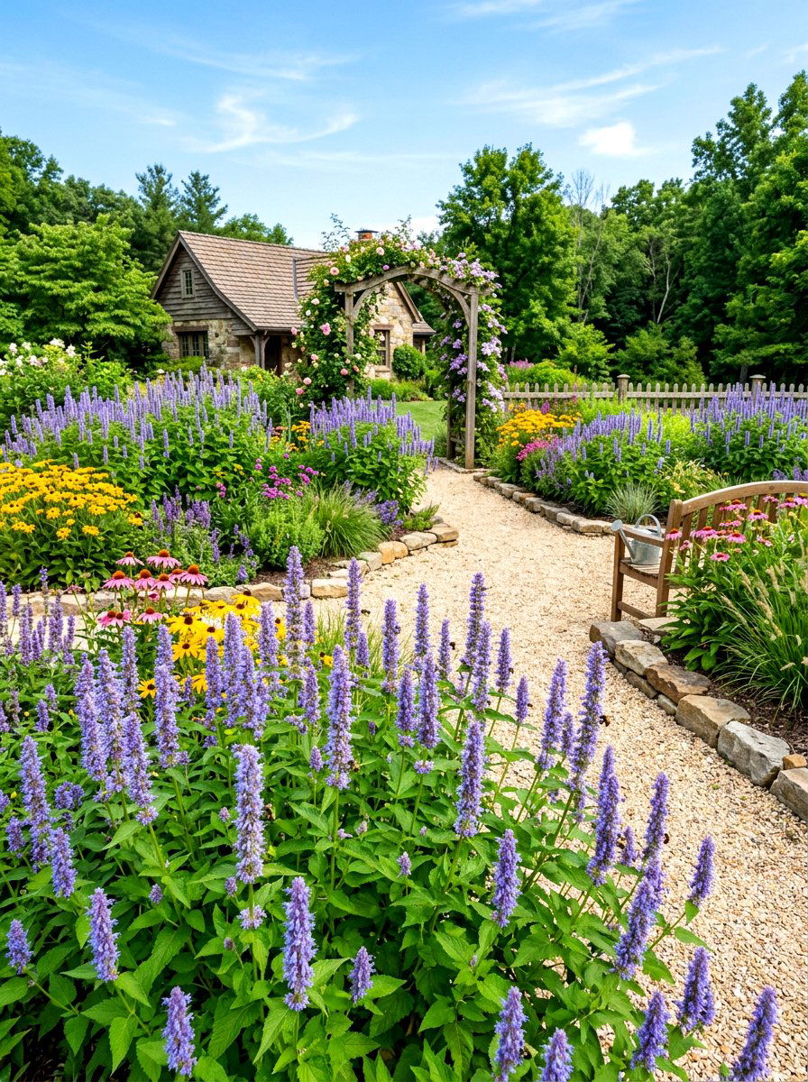 Anise Hyssop Garden - 30 edible flower garden ideas