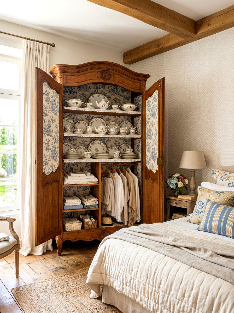 Antique Armoire Interior - 30 vintage china display ideas