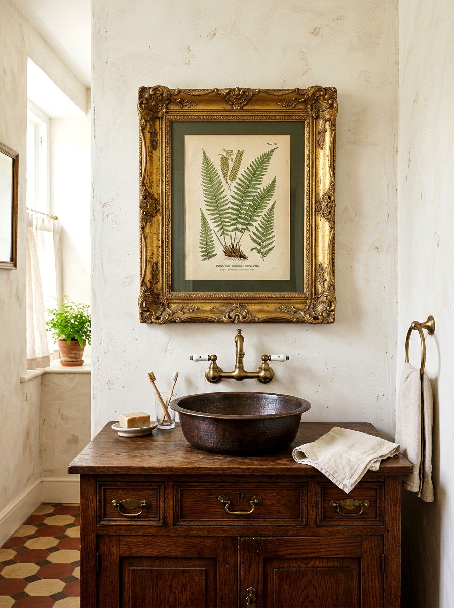 Antique Artwork Frame - 30 old world bathroom ideas