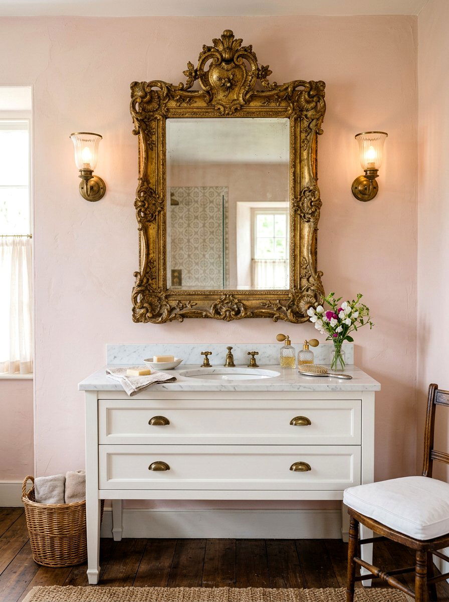 Antique Bathroom Mirror - 30 small cottage bathroom ideas