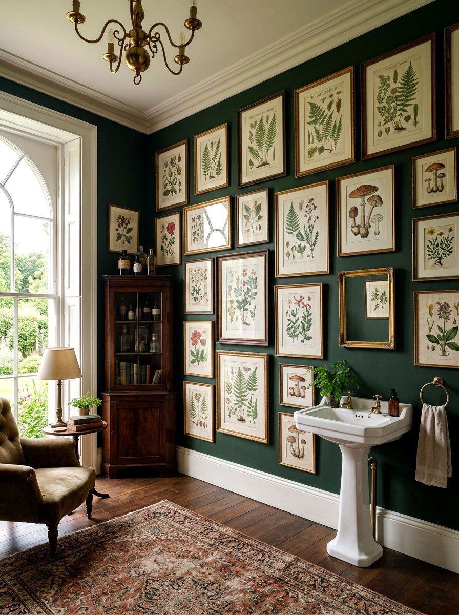 Antique Botanical Gallery Room - 30 bloomcore bathroom ideas
