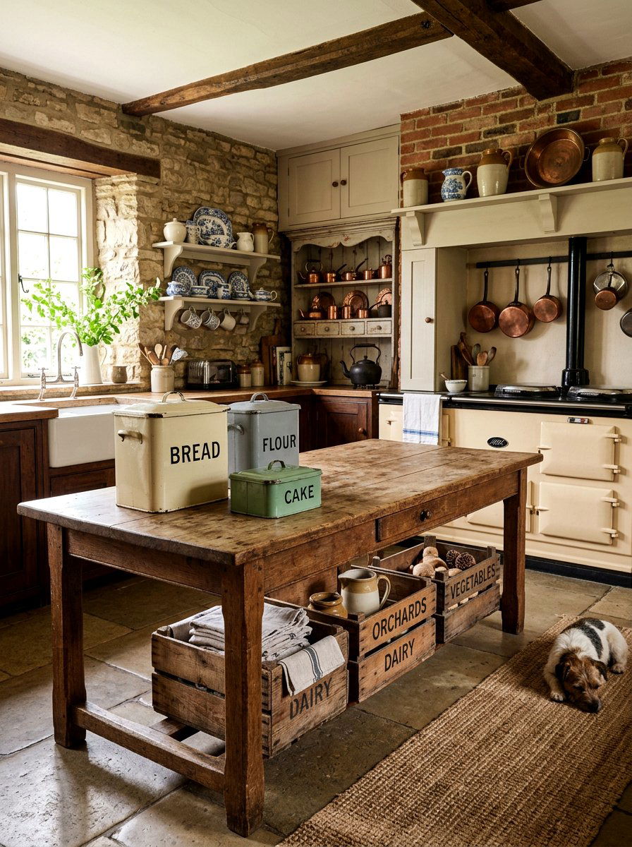Antique Box Kitchen - 30 bakery style kitchen ideas