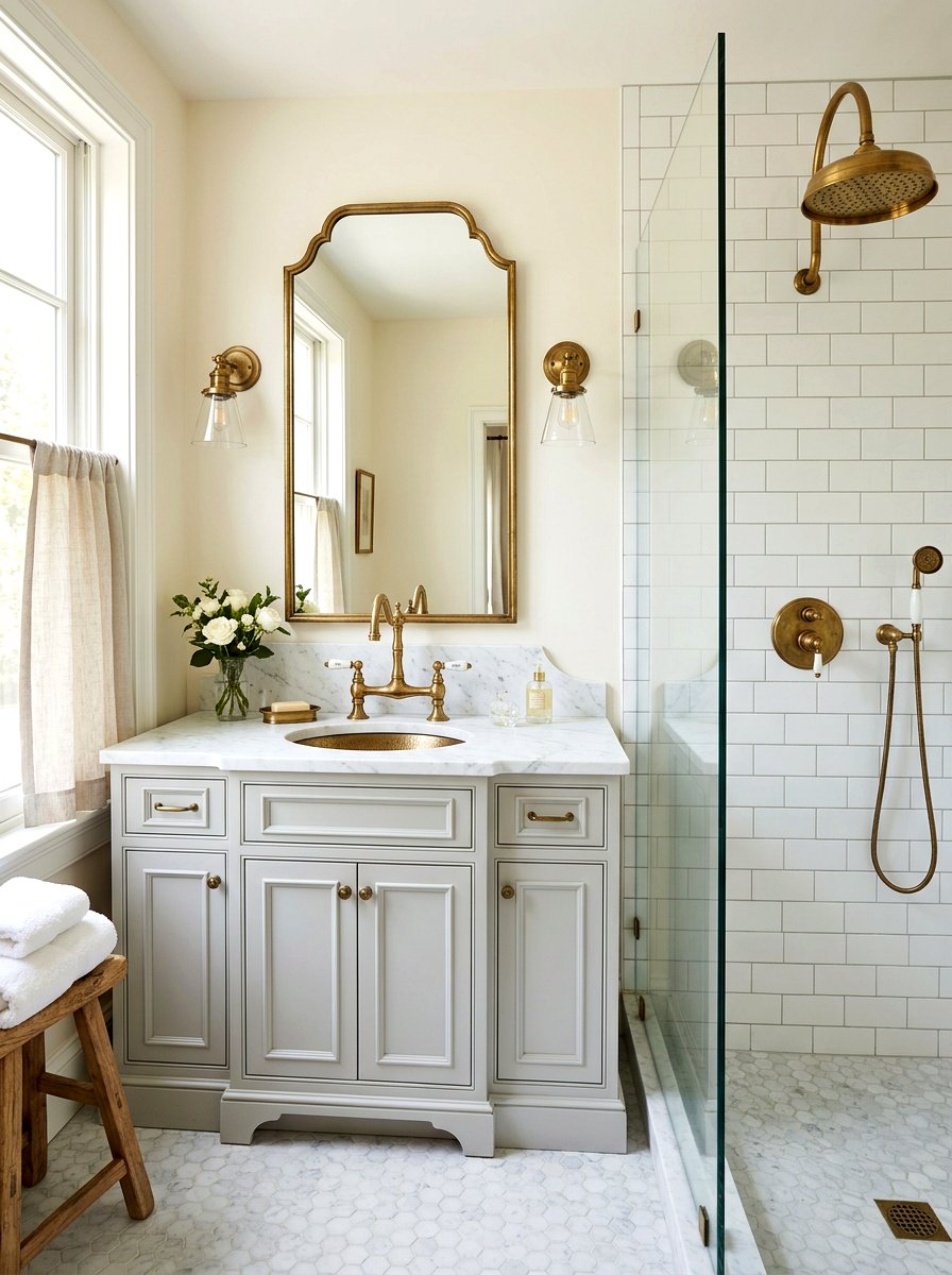 Antique Brass Bathroom Fixtures - 30 French cottage decor ideas