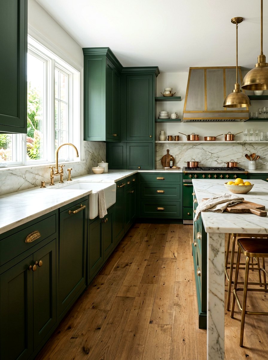 Antique Brass Hardware - 30 heritage kitchen decor ideas