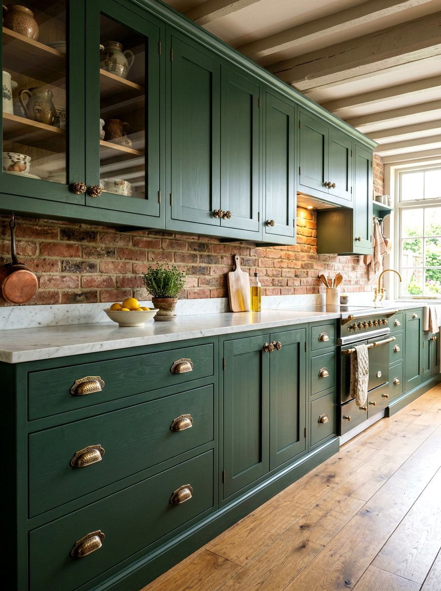 Antique Brass Hardware - 30 vintage cottage kitchen ideas