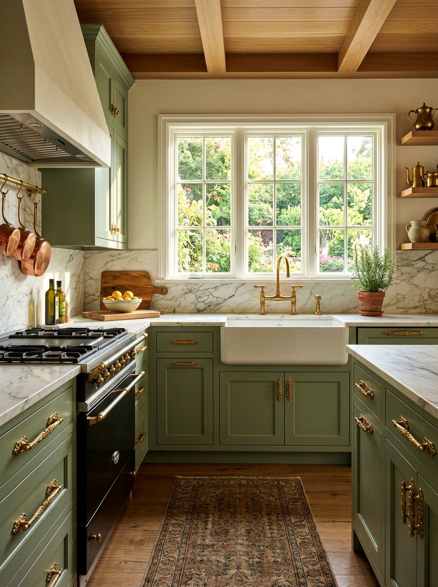 Antique Brass Kitchen Hardware - 30 cabbagecore kitchen ideas