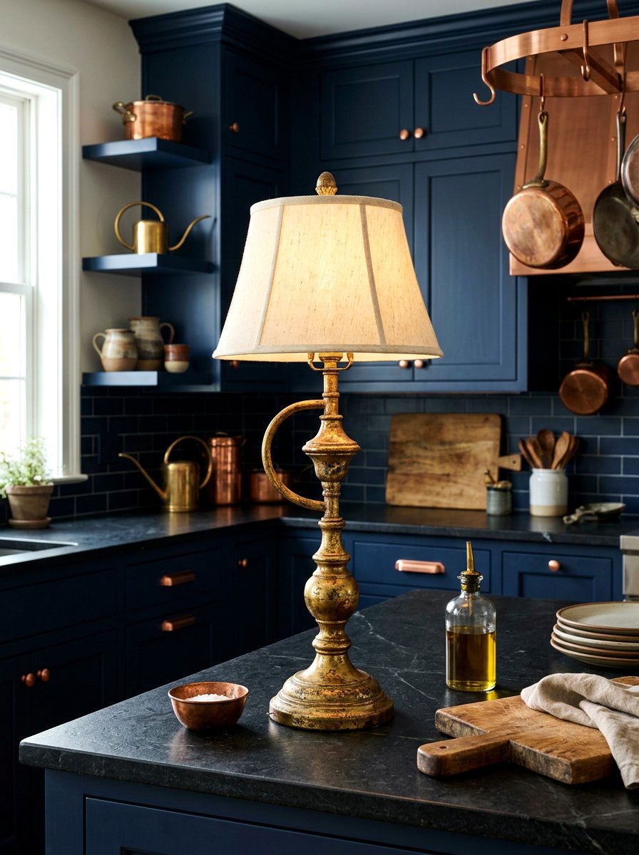 Antique Brass Lamp - 30 mini lamp kitchen ideas