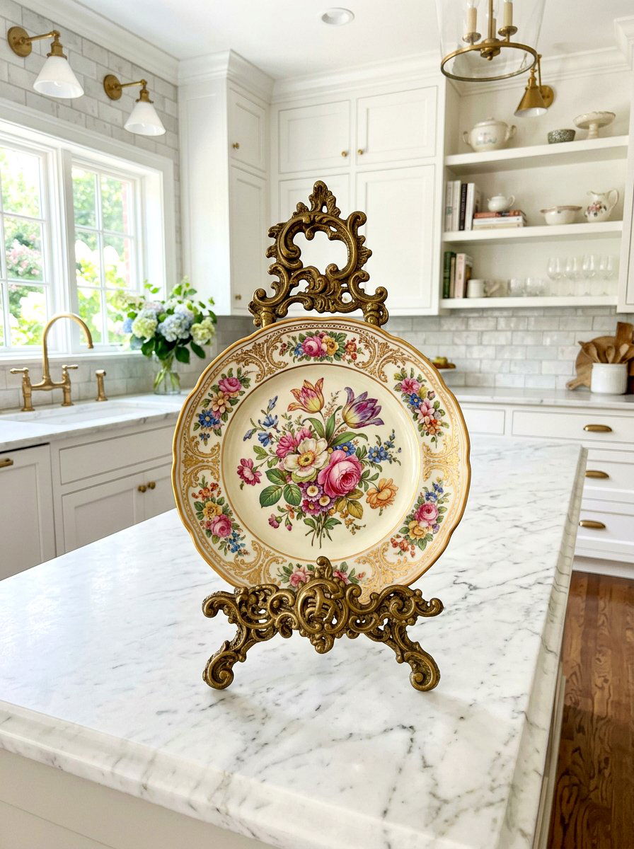 Antique Brass Plate Stand - 30 plate display kitchen ideas