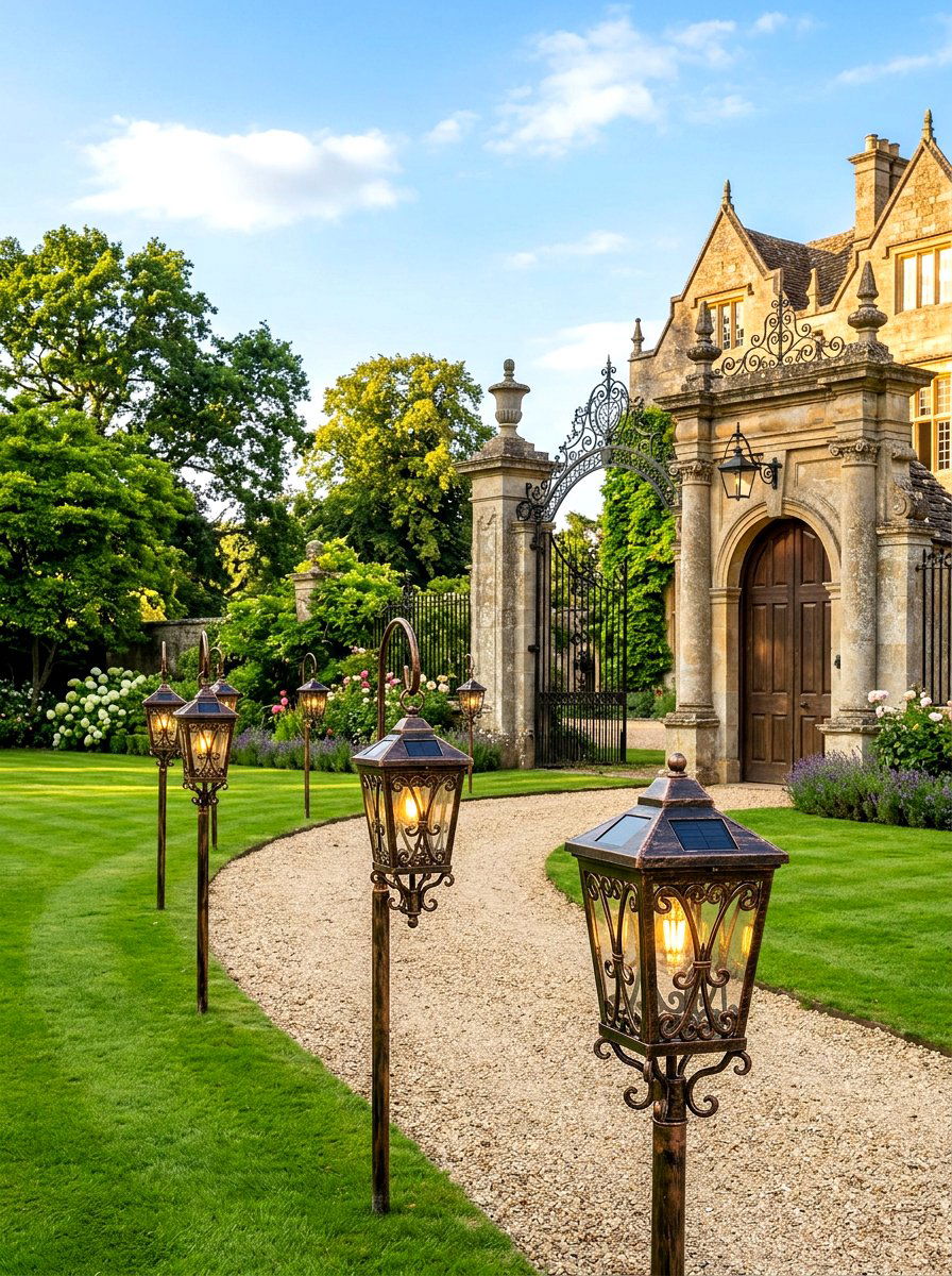 Antique Bronze Solar Lanterns - 30 solar path lantern ideas