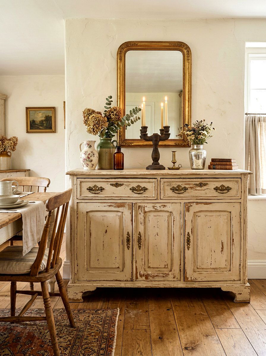 Antique Buffet Sideboard - 30 rustic dining room ideas