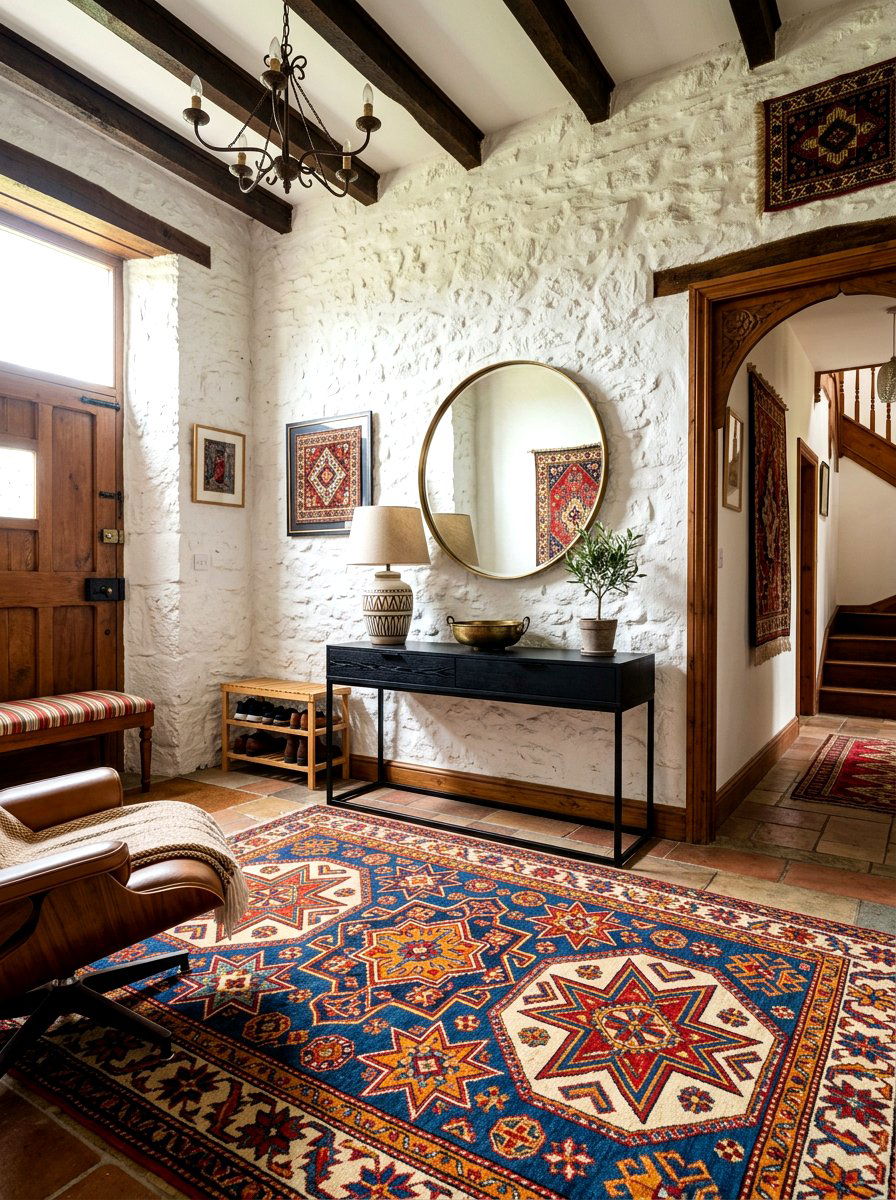 Antique Caucasian Foyer - 30 antique rug foyer ideas