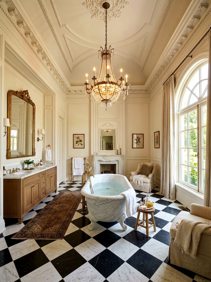 Antique Chandelier Lighting - 30 old world bathroom ideas