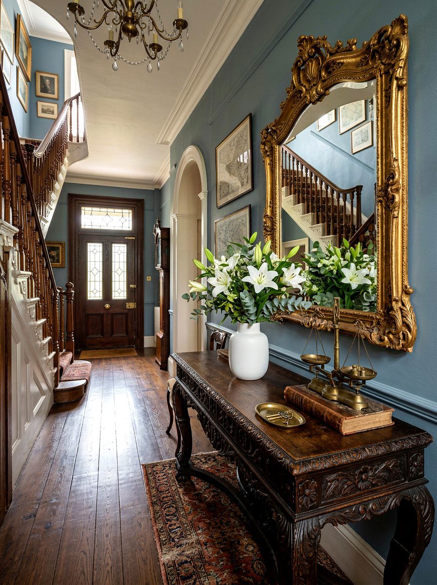 Antique Console Table - 30 layered entry table ideas