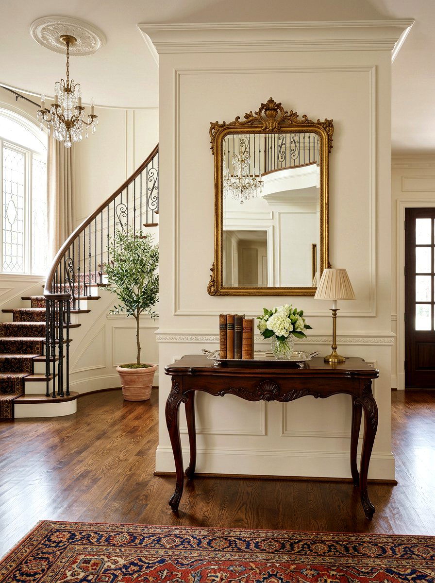 Antique Console Table - 30 old money foyer ideas