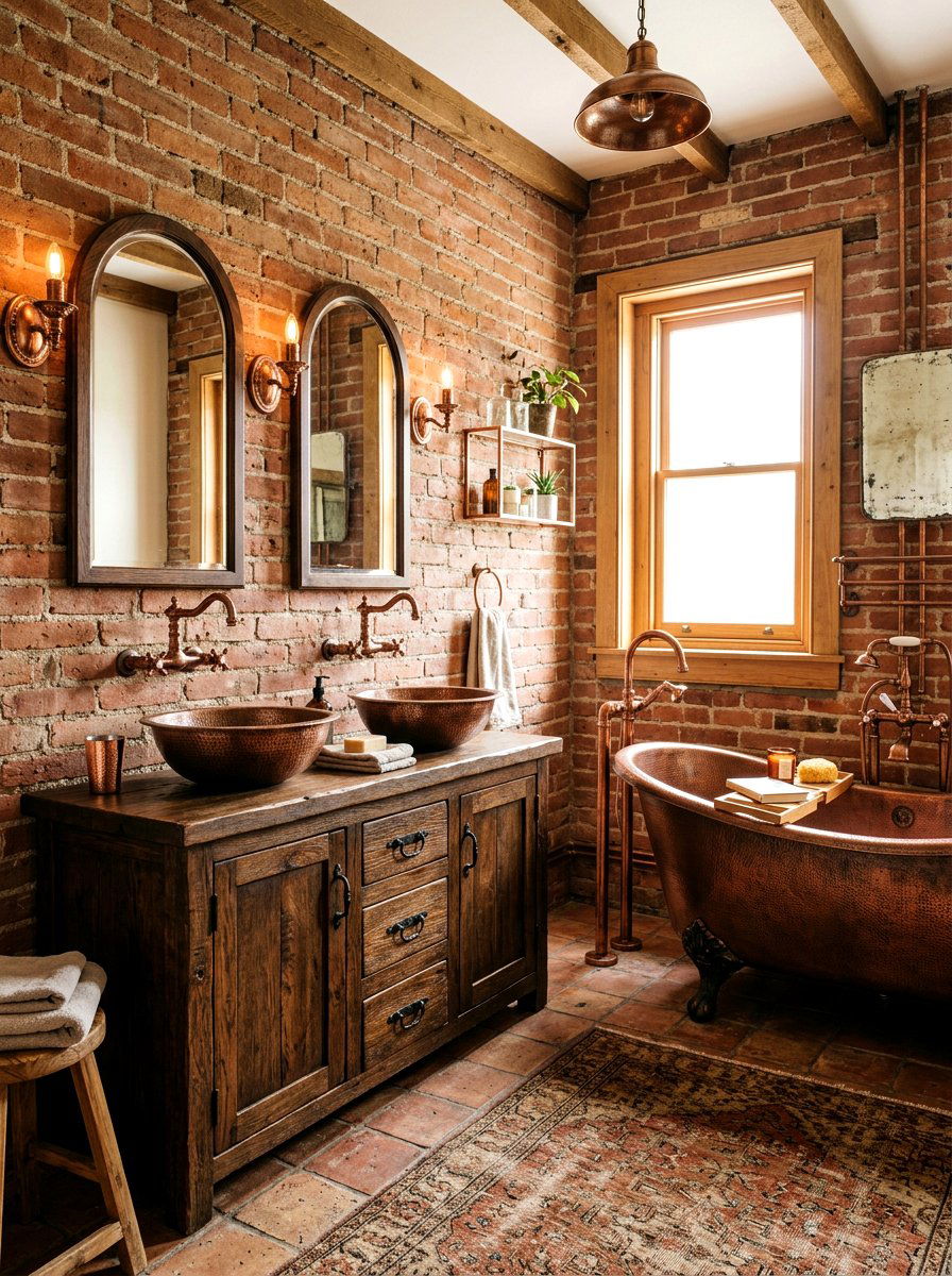 Antique Copper Bathroom - 30 bathroom hardware finish ideas