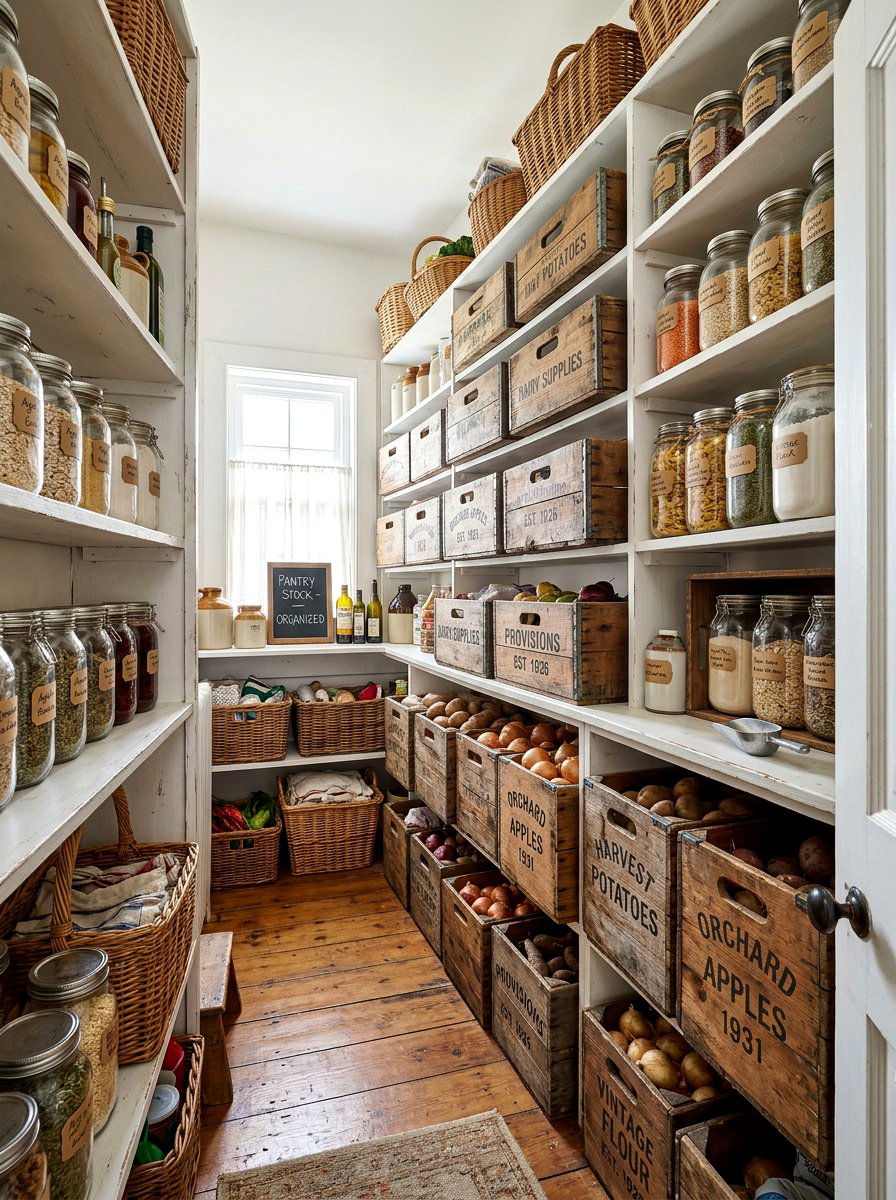 Antique Crate Storage - 30 reclaimed material decor ideas
