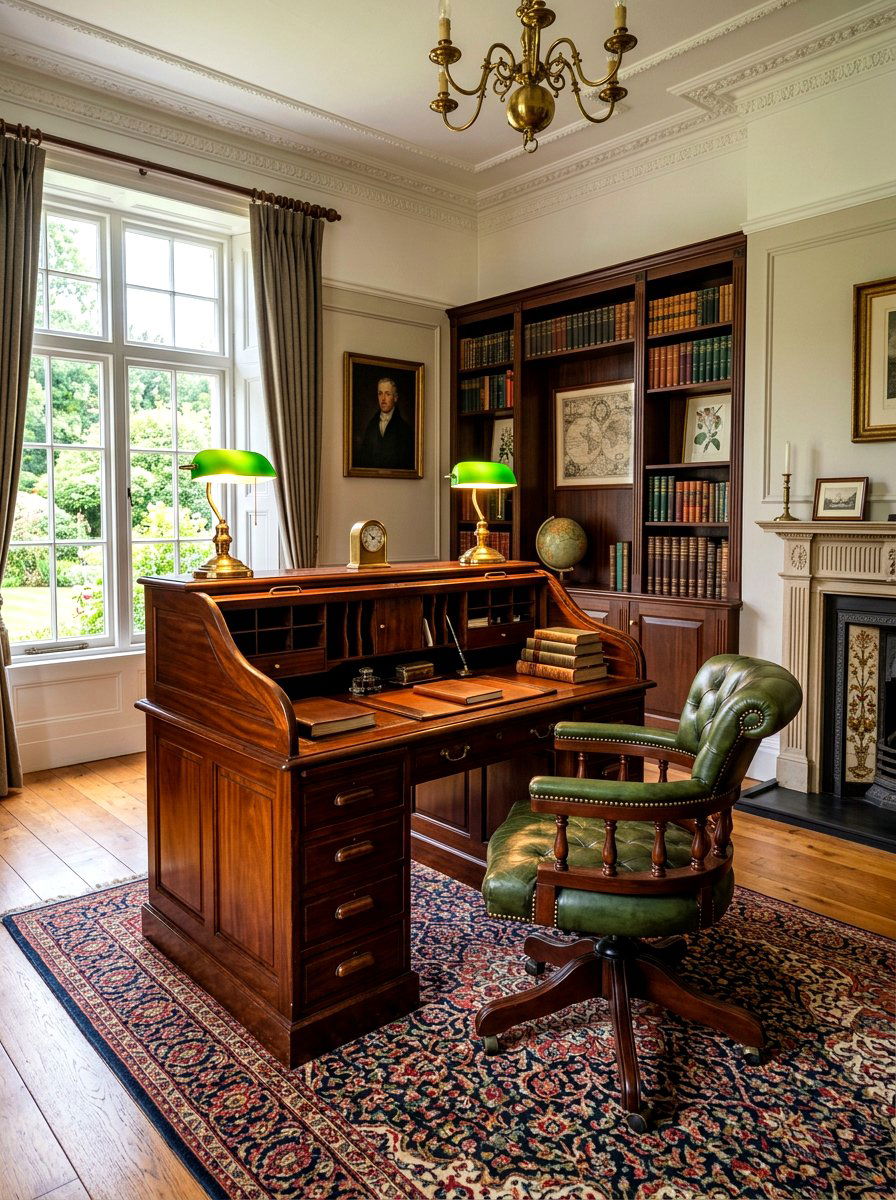 Antique Desk Office - 30 heritage home decor ideas
