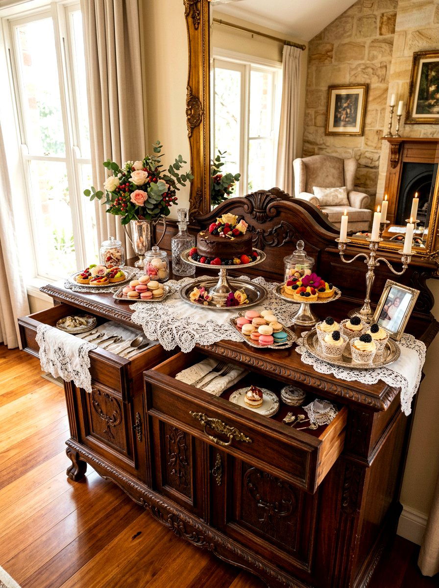 Antique Dresser Dessert Table - 30 dessert table decor ideas
