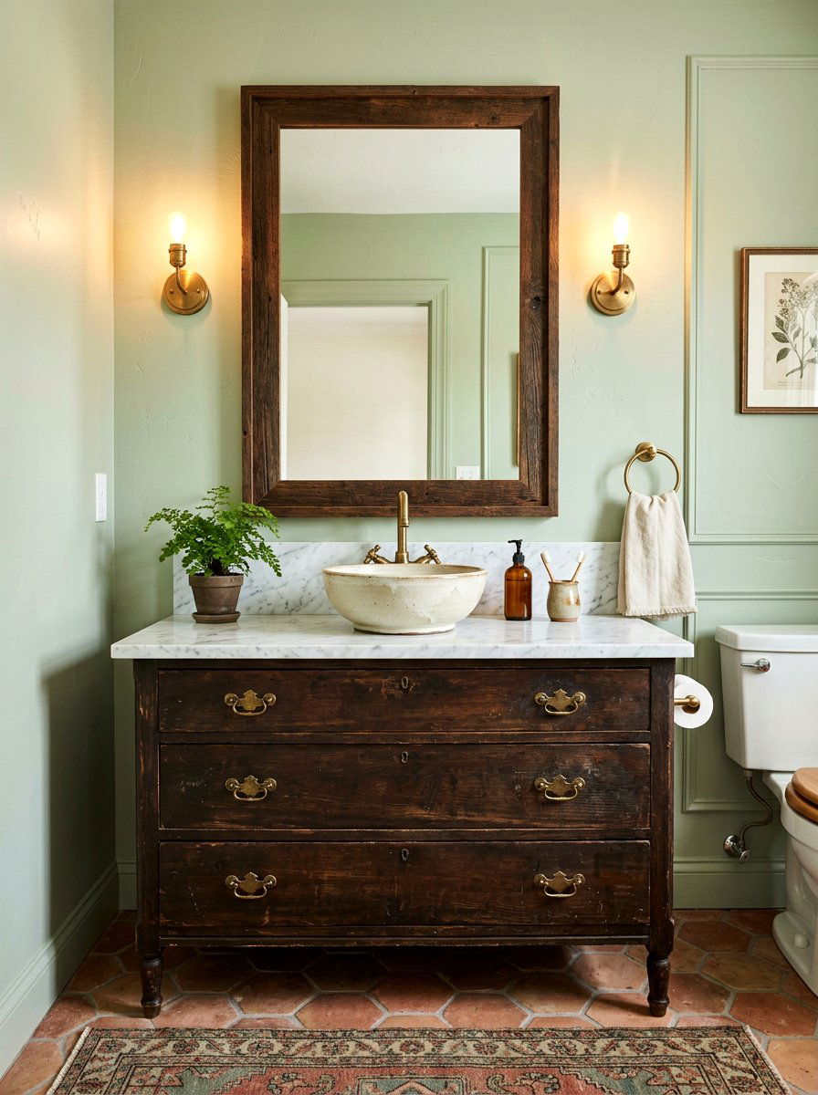 Antique Dresser Vanity - 30 vintage powder room ideas