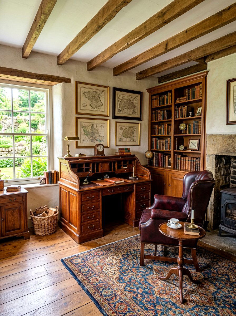 Antique Farmhouse Office - 30 farmhouse home office ideas