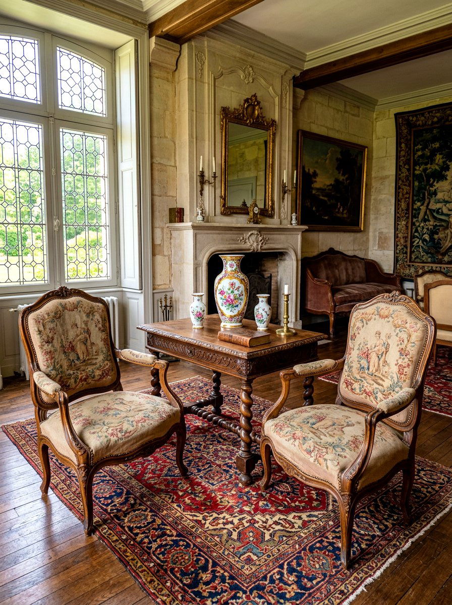 Antique Furniture Arrangement - 30 old money lounge ideas