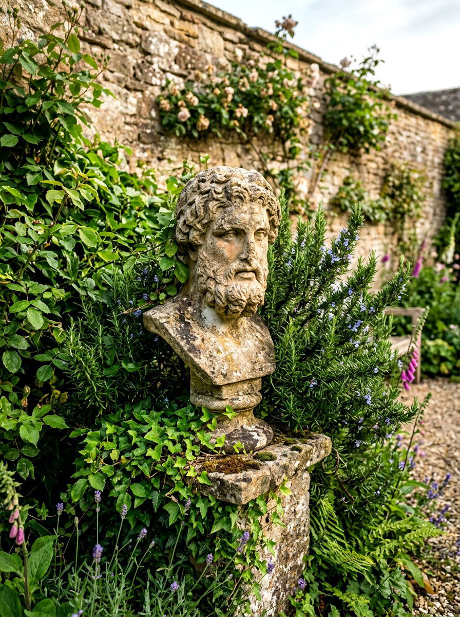 Antique Garden Statue - 30 Tuscan courtyard ideas