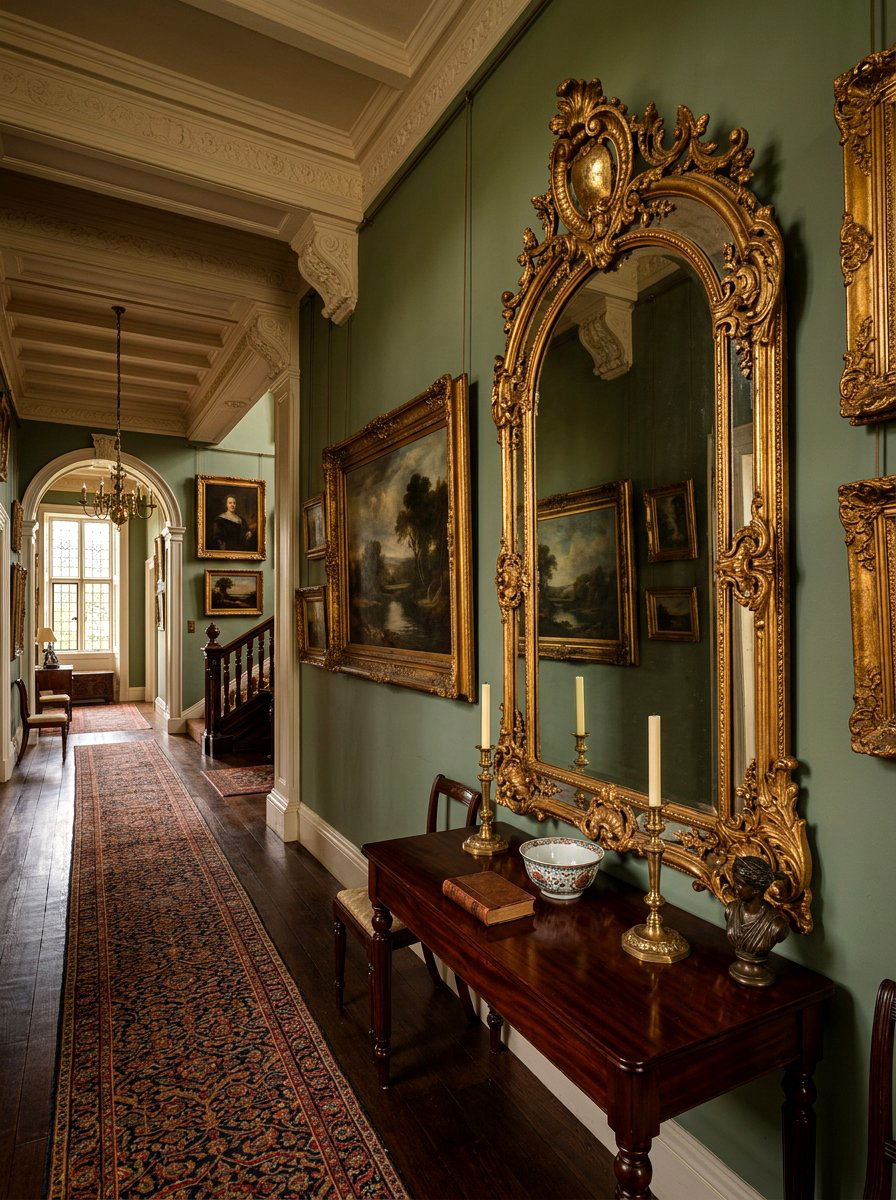 Antique Gold Arched Mirror Hallway - 30 arched mirror hallway ideas