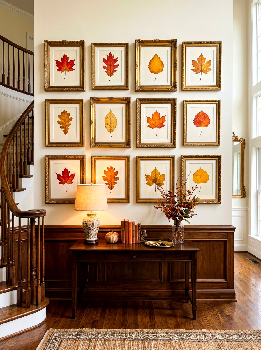 Antique Gold Frames - 30 fall entryway decor ideas