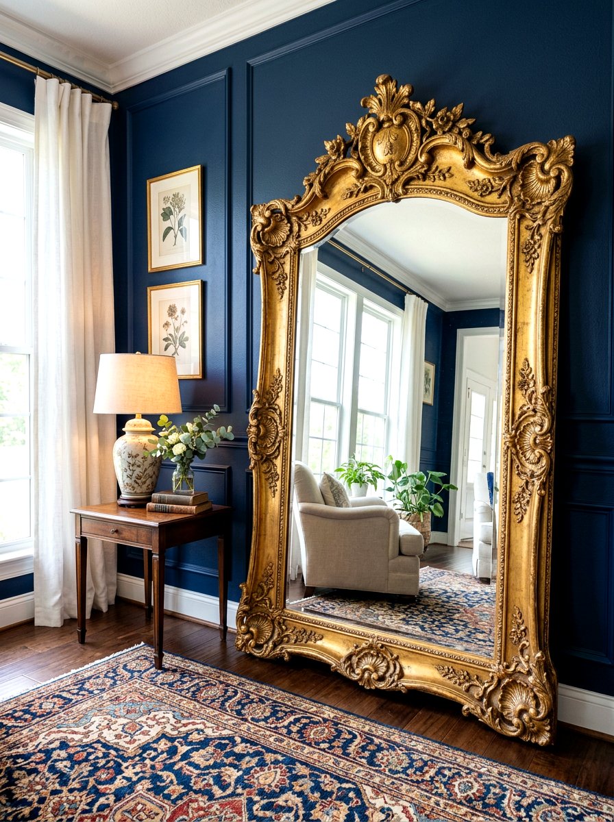 Antique Gold Gilt Mirror - 30 antique bedroom decor ideas