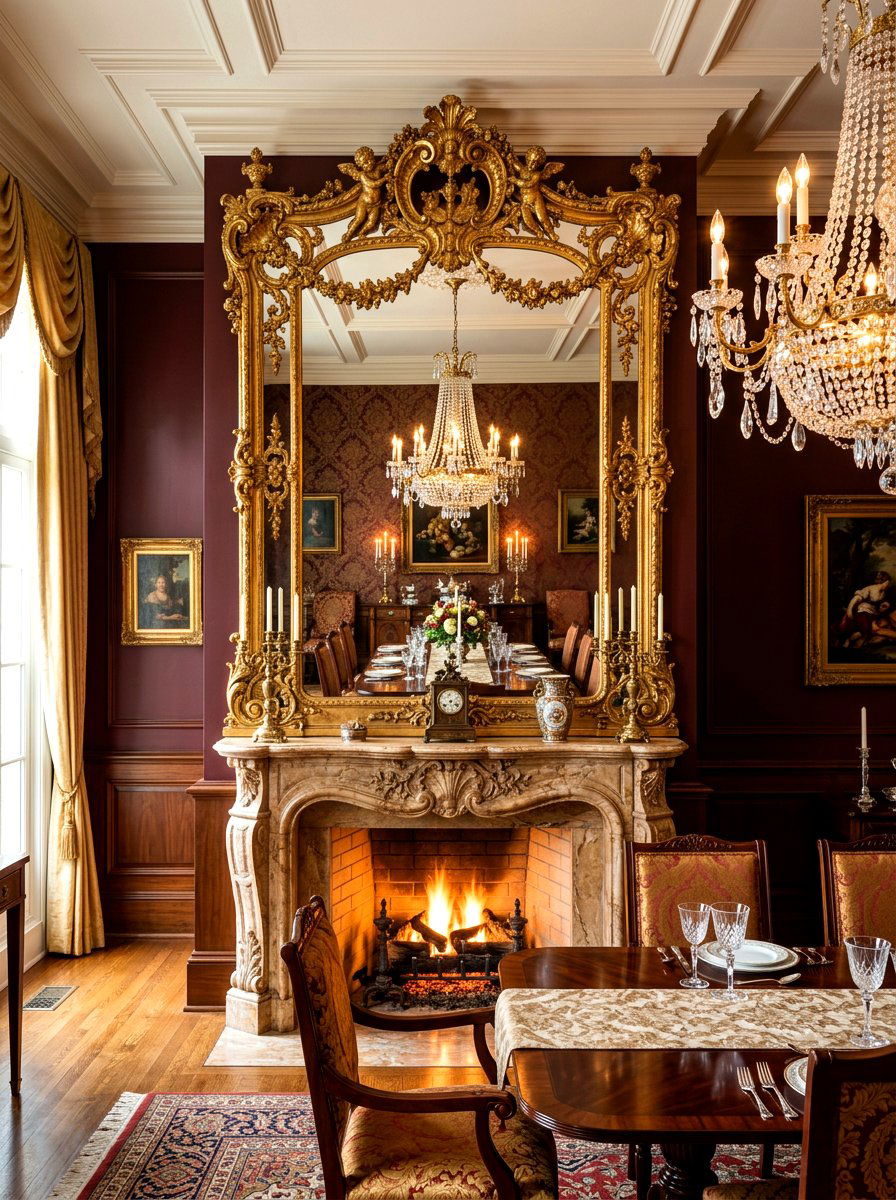 Antique Gold Mirrors - 30 collected traditional dining room ideas