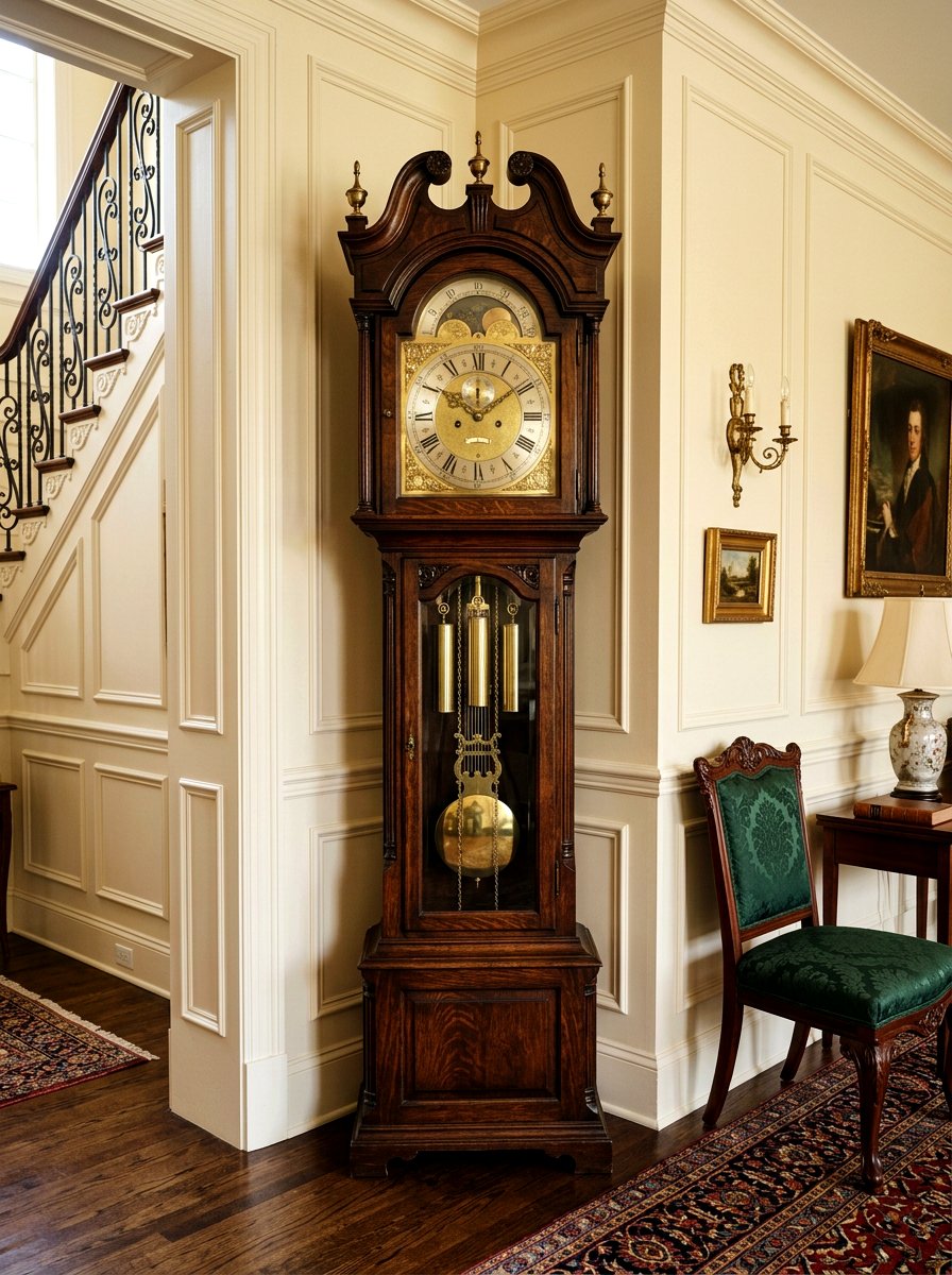Antique Grandfather Clock - 30 old money foyer ideas