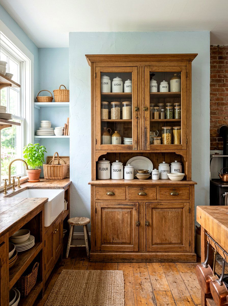 Antique Hutch Pantry - 30 furniture style kitchen ideas