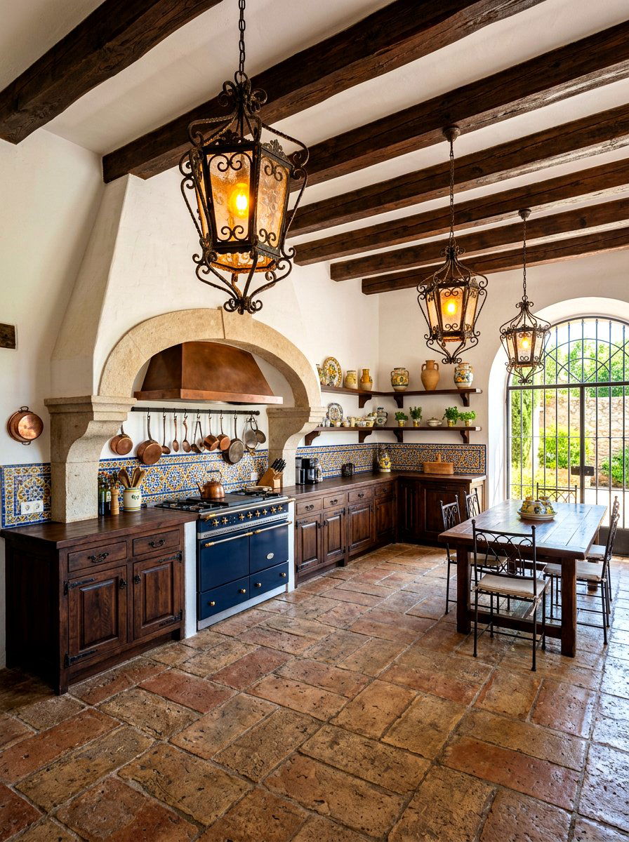 Antique Iron Lantern - 30 kitchen lantern lighting ideas