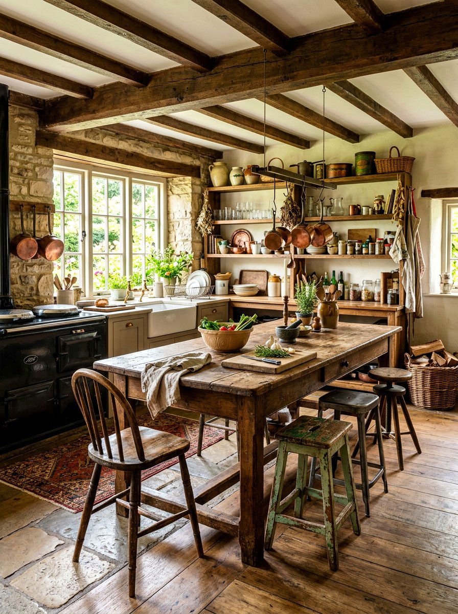 Antique Island Kitchen - 30 old world kitchen ideas