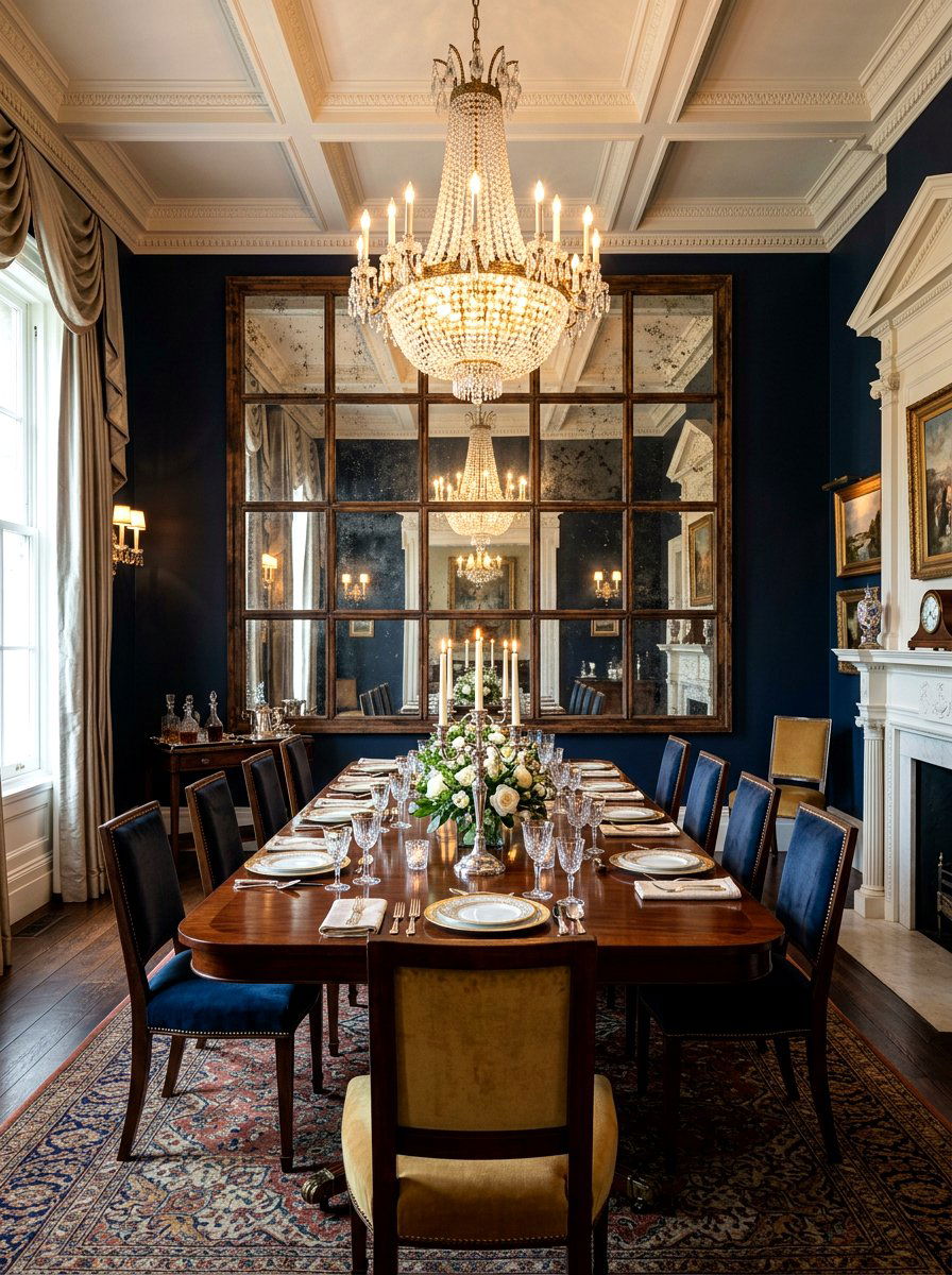 Antique Mirror Grid - 30 dining room wall art ideas