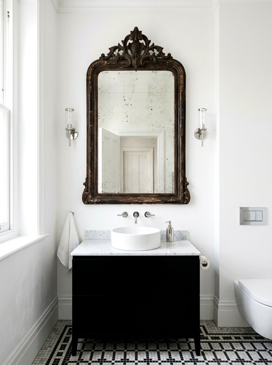 Antique Mirror Powder Room - 30 opulent powder room ideas
