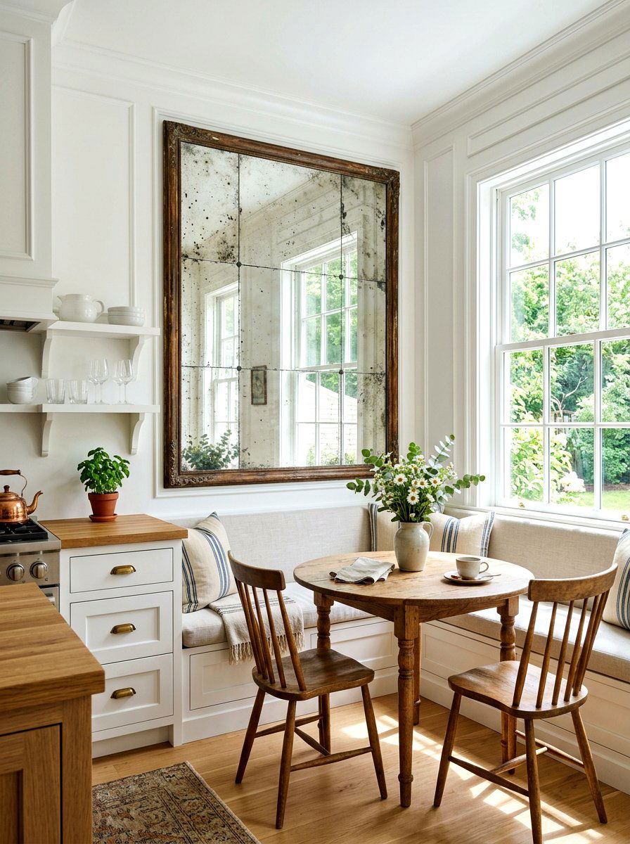 Antique Mirror Wall - 30 kitchen wall decor ideas