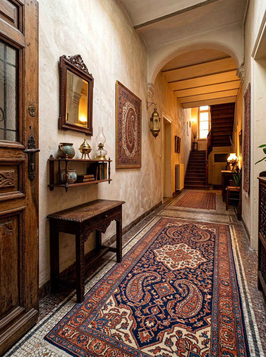 Antique Persian Malayer Entrance - 30 antique rug foyer ideas