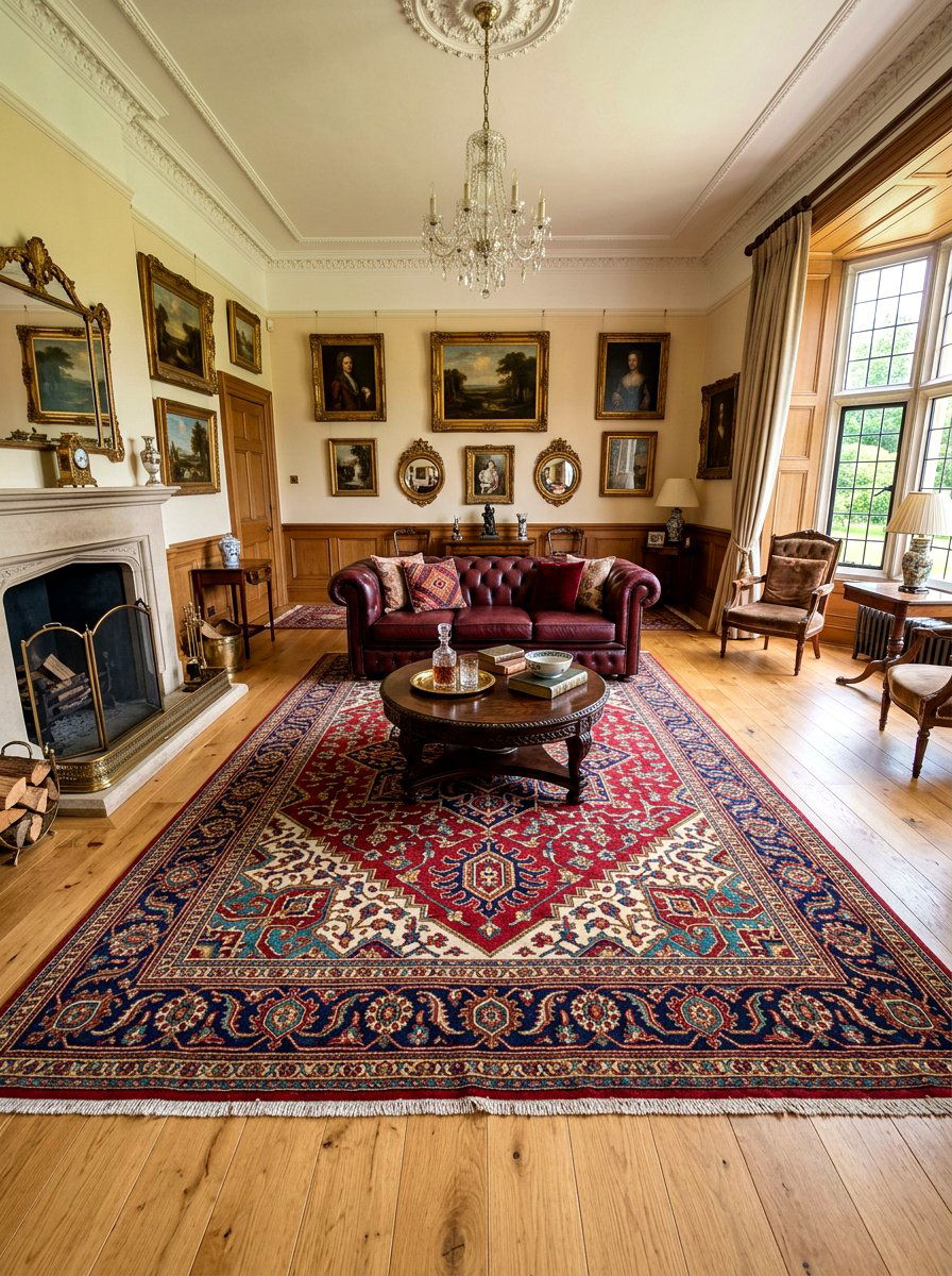 Antique Persian Rug - 30 English country living room ideas